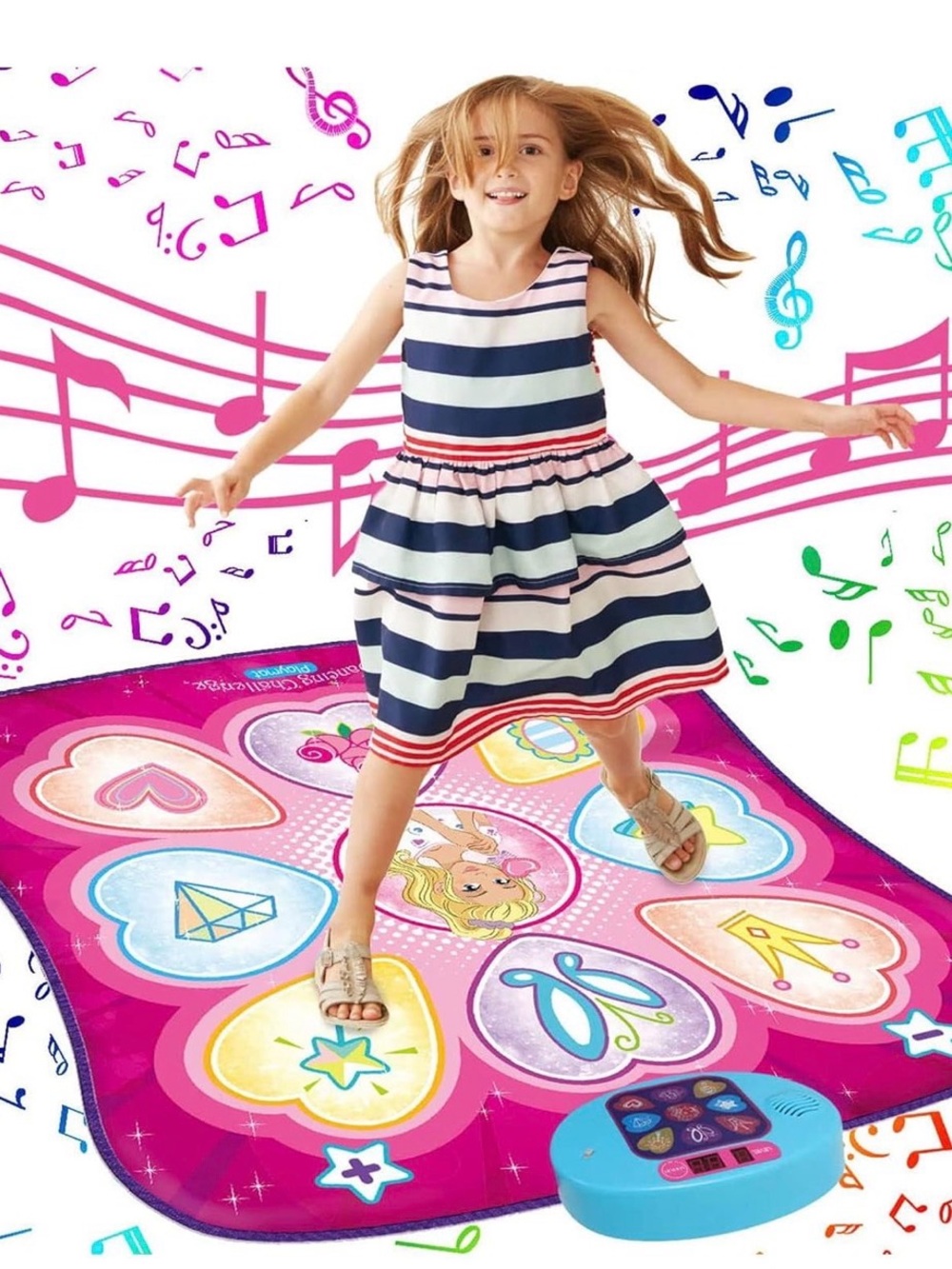 SUNLIN Dance Mat - Rhythm Step Play Mat - Dance Game Toy Pad with LED Lights